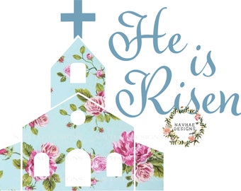 He is Risen Easter sublimation design