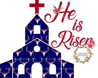 He is Risen Easter sublimation design