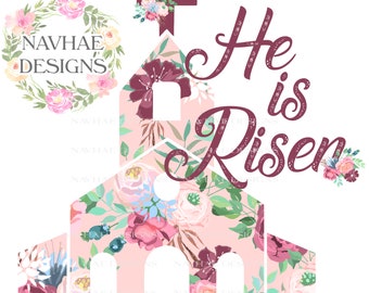 He is Risen Easter sublimation design