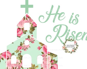He is Risen Easter sublimation design