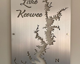 Lake Keowee Metal Lake Map