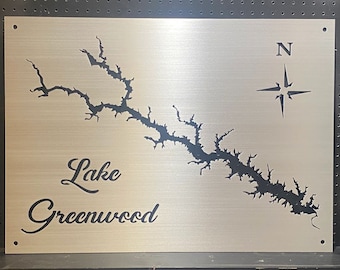 Lake Greenwood Metal Lake Map