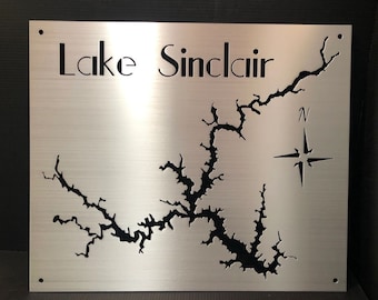 Lake Sinclair Metal Lake Map