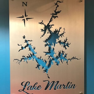 Lake Martin Metal Lake Map