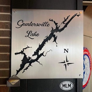 Lake Guntersville Metal Lake Map