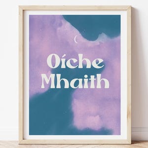 Impression d'art en langue irlandaise, Oiche Mhaith, art mural Goodnight Gaeilge, Goodnight en irlandais, art mural de chambre à coucher, impression de chambre de bébé, langue gaeilge