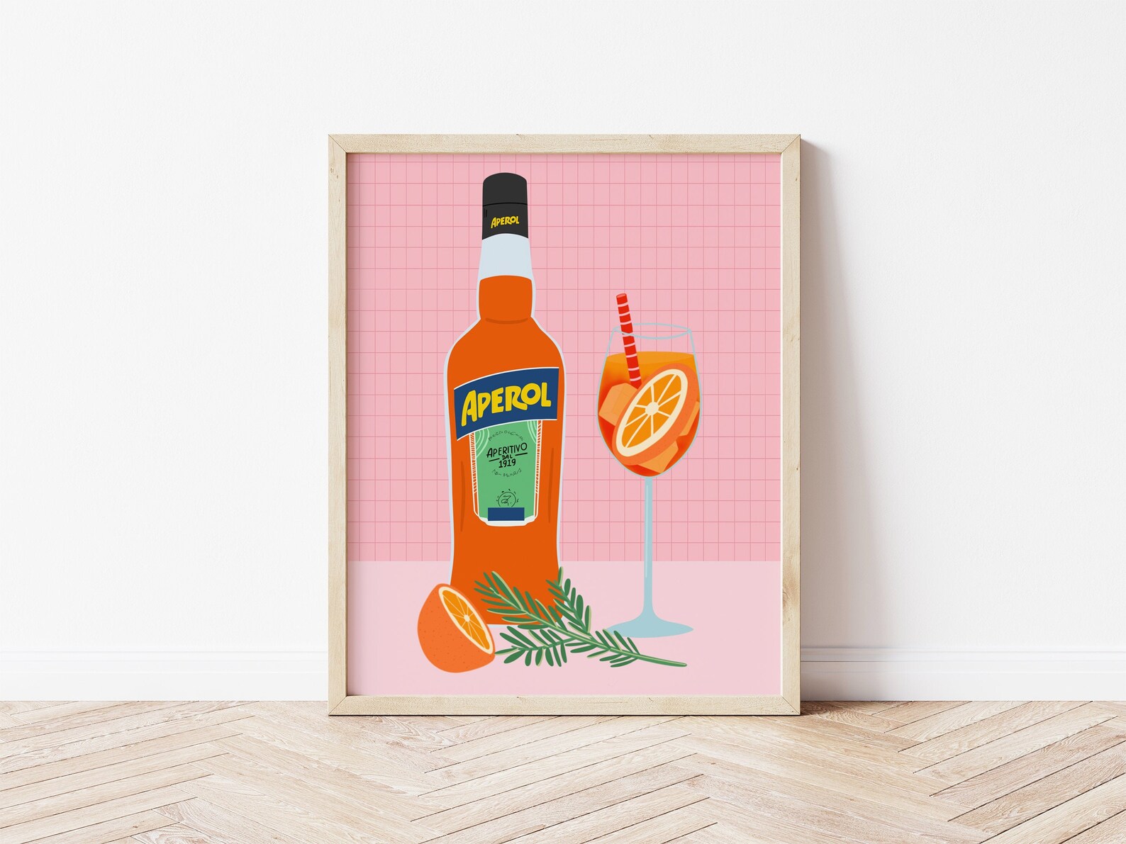 Aperol Spritz Illustration A4 Getränke Kunstdruck Cocktail | Etsy