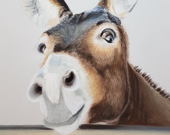 Art Print "Funny Donkey" Painting Bird ~ Fine Art Print ~