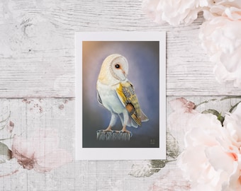 Postcard "Barn Owl" Art Print Painting