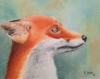 Art print fox painting animal picture ~ fine art print ~