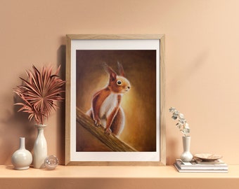 Cute Squirrel ~~~ Fine Art Print ~ Print of Oil Painting