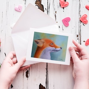 Carte de vœux mignonne carte imprimée d'art "Füchsle"