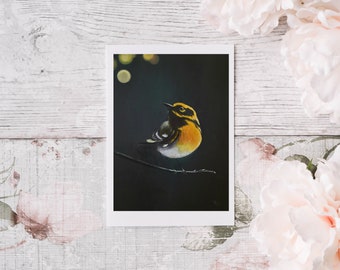 Postcard "Wood Warbler" art print bird sparrow