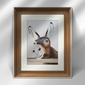 Art Print &quot;Funny Donkey&quot; Drawing ~ Fine Art Print ~