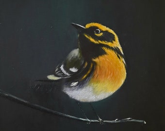 Original oil painting "WARDSINGER" ~~ bird painting