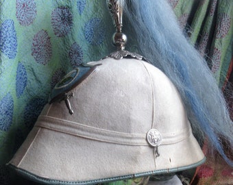 raro casco antiguo de los Caballeros de Pitias de 1800, adorno de crin de caballo completo, orden fraternal, sociedad secreta, organización benevolente