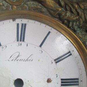 Incredible Antique Clock Face, Stamped Brass Trim, Harvesting Wheat ...