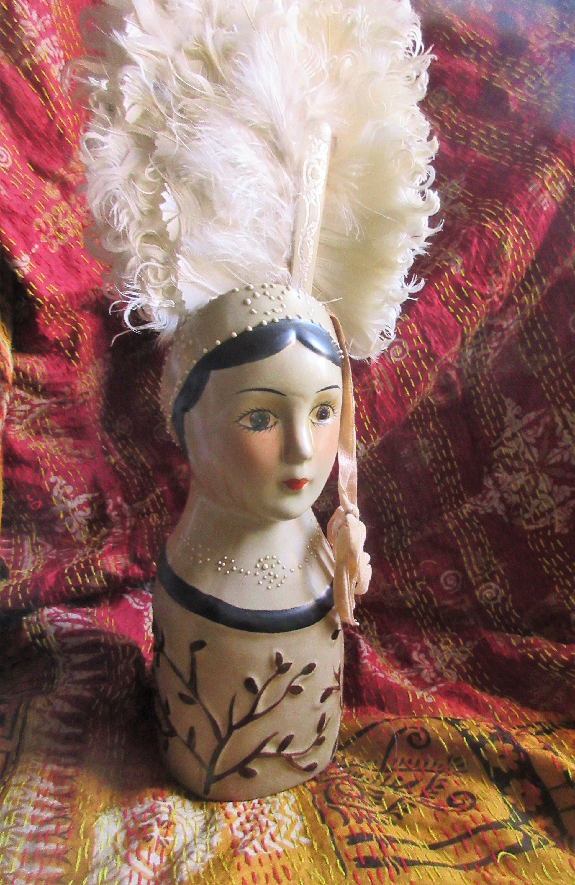 Edwardian Vase Woman Head Vase Hand Painted Moriage Very Etsy