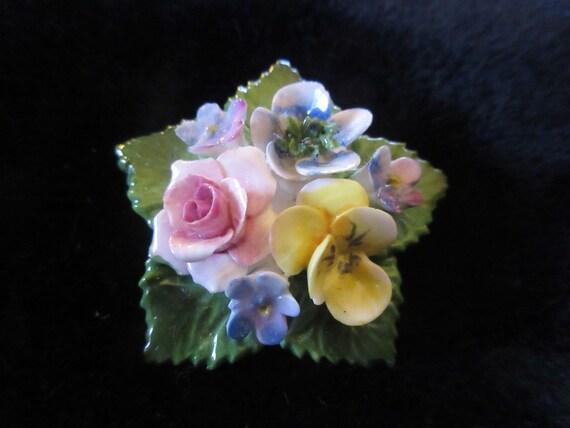 Reserved!!!!hand painted, shaped, bone china flora