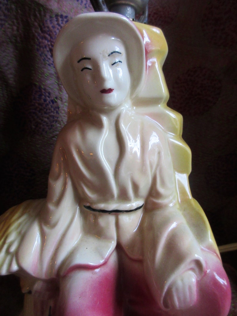 Art Deco Art Pottery Lamp Working 1930's Vintage Figure Etsy