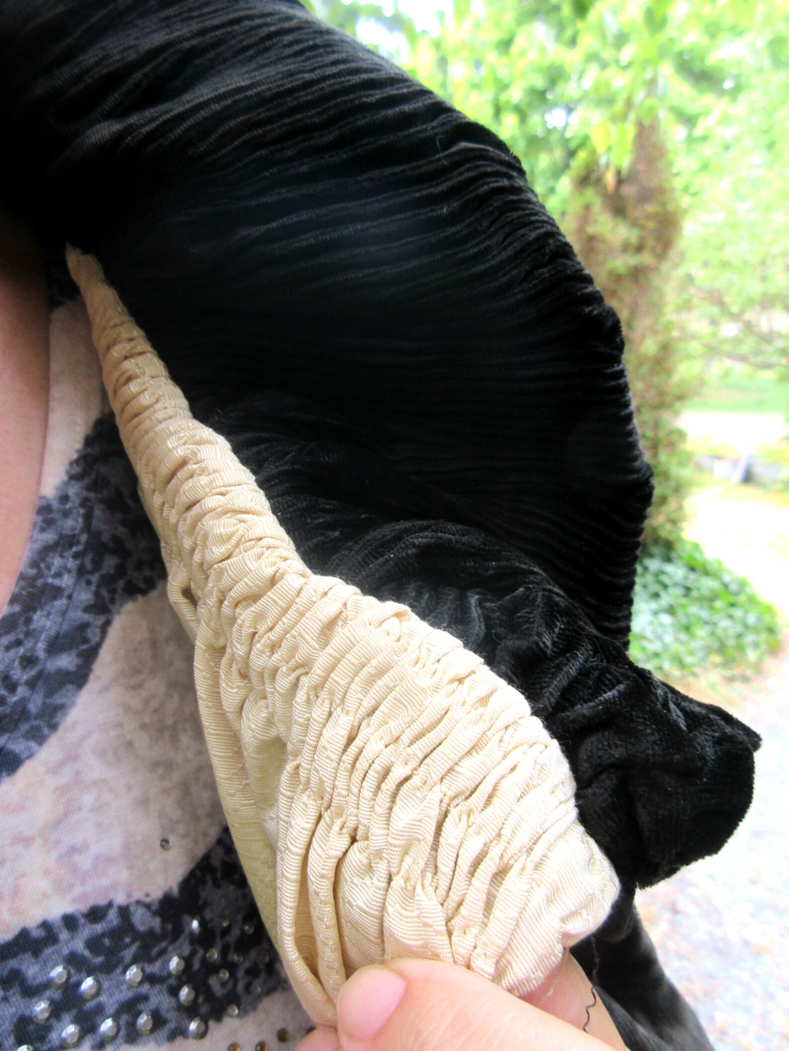 1920's black velvet cape runched knee length high | Etsy