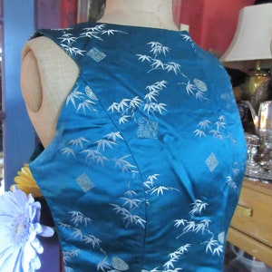 chinese silk brocade cocktail dress, hand made, 60&#39;s, sleeveless, cut in armholes, drop back, wiggle style, classic retro, holiday wear