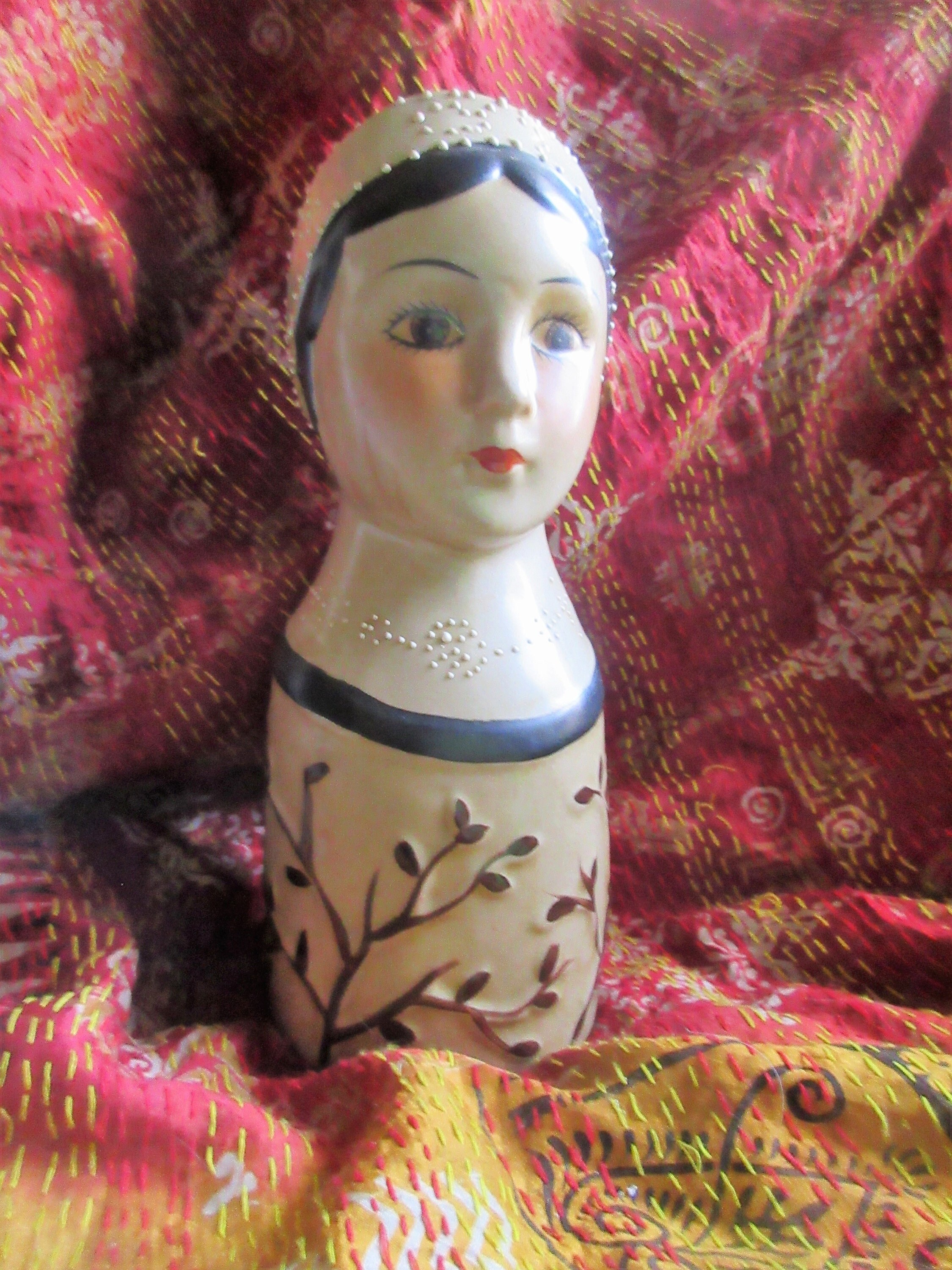 Edwardian Vase Woman Head Vase Hand Painted Moriage Very Etsy