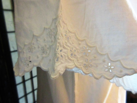 Edwardian nightgown, white cotton, hand embroider… - image 6