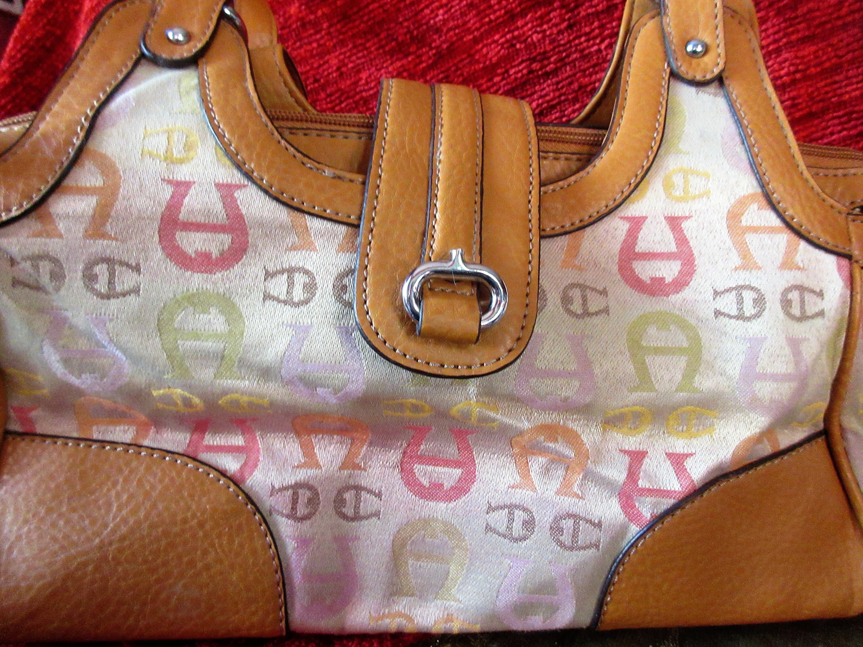 Etienne Aigner Handbag, Shoulder Bag, Logo Design on Beige Etienne Aigner Handbag, Shoulder Bag, Logo Design on Beige