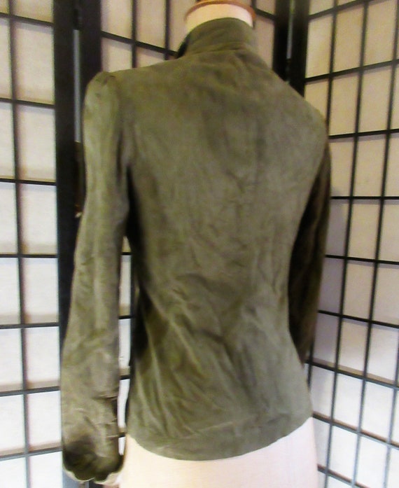 super soft suede jacket ,olive green, buttery sof… - image 8