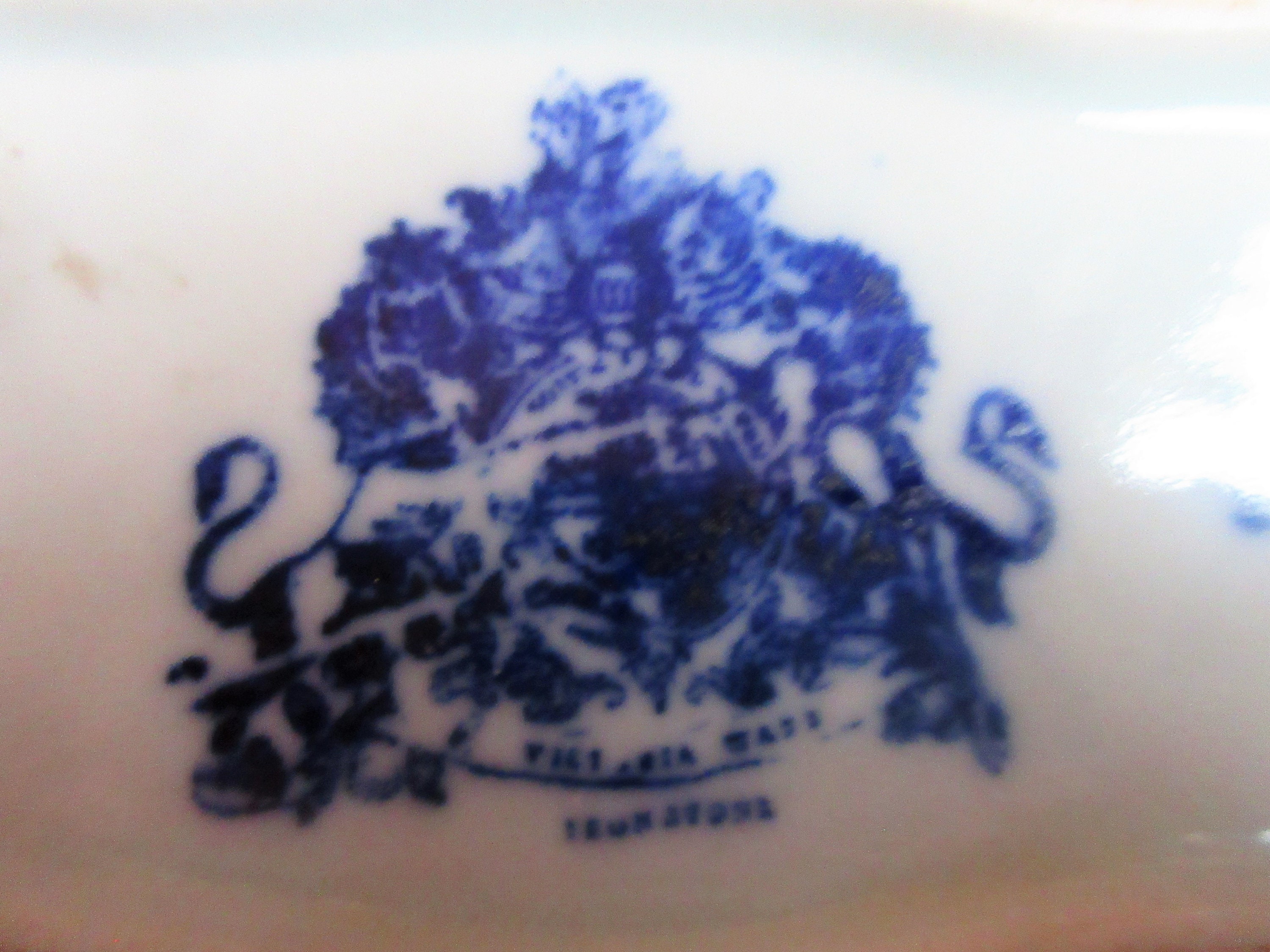 Incredible Antique Flow Blue Transferware, Ironstone, Covered Dish ...