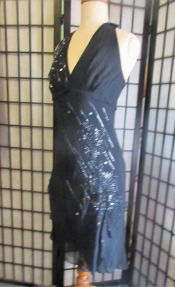 fantastic black silk beaded chiffon dance dress, … - image 3