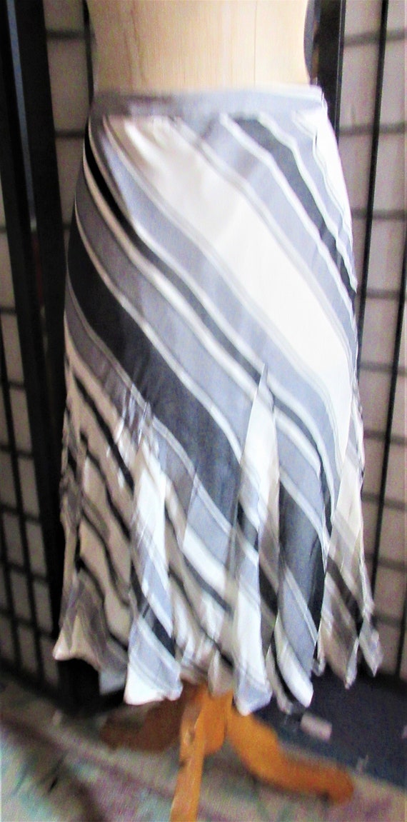 silk skirt, Banana Republic, black/grey/ white str