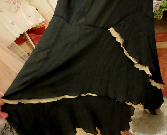 black silk chiffon dinner, dancing dress, bias cu… - image 4