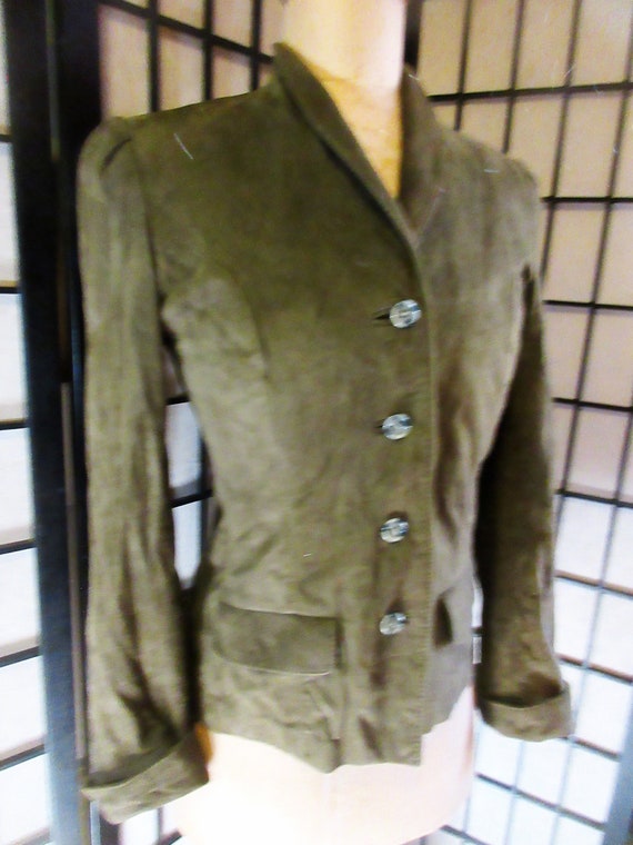 super soft suede jacket ,olive green, buttery sof… - image 5