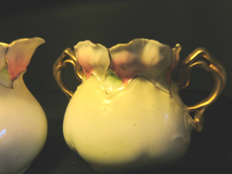 Antique Cream and Sugar 1800's Probably Bavarian Petal Etsy Canada