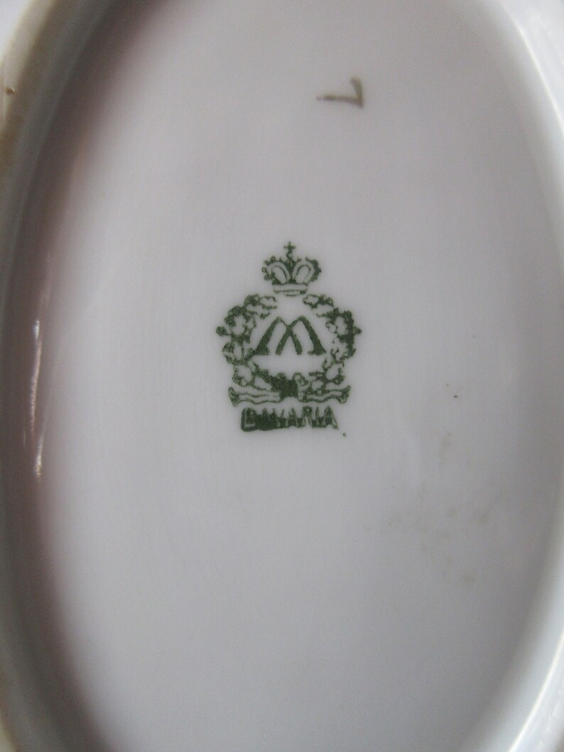 pink roses 1900 Bavarian handles candynuttrinket bowl excellent condition,collectible Edwardian art Nouveau hand painted china bowl
