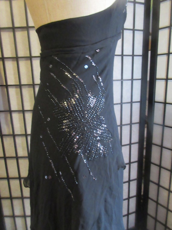 fantastic black silk beaded chiffon dance dress, … - image 10