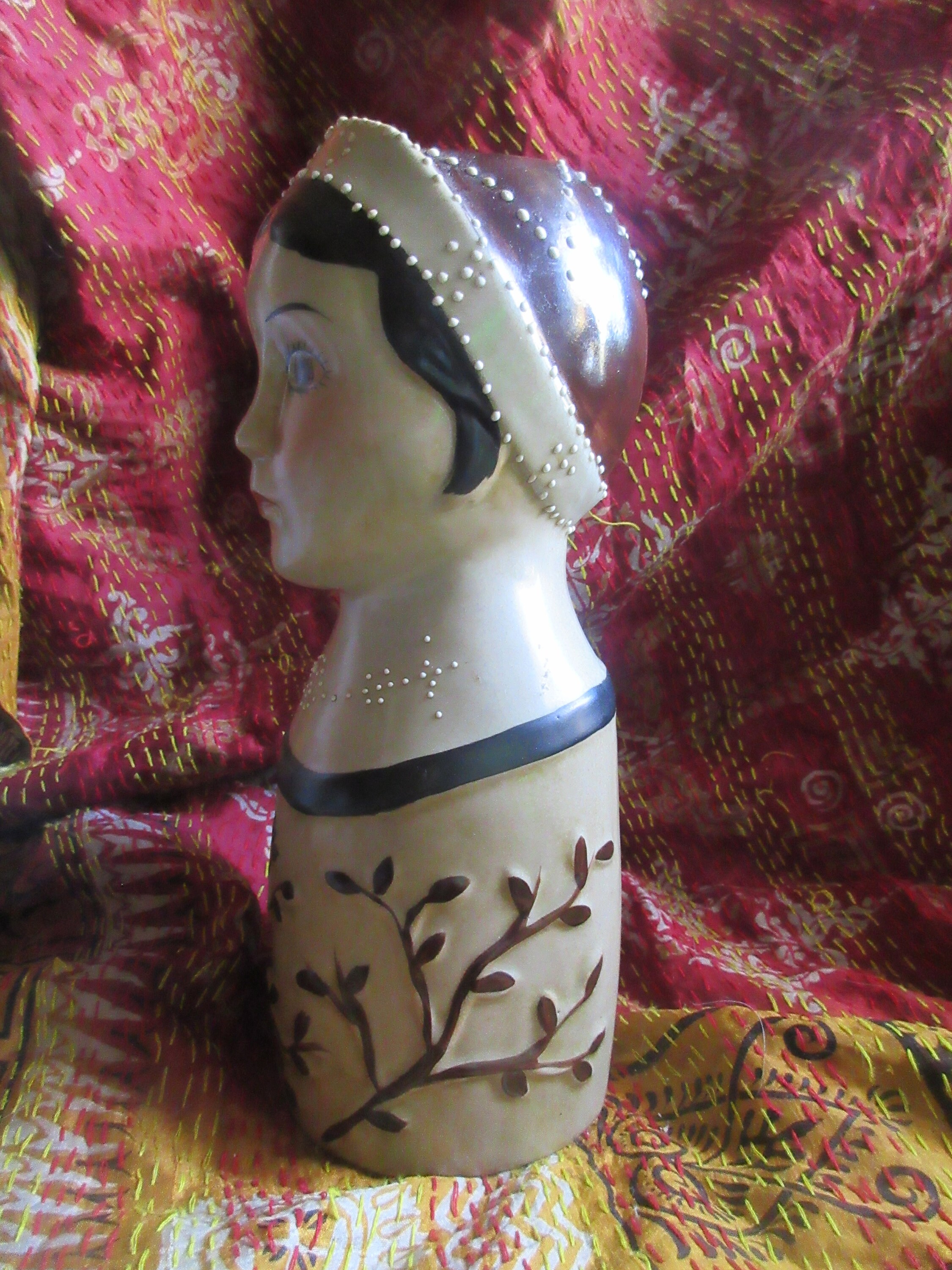 Edwardian Vase Woman Head Vase Hand Painted Moriage Very Etsy