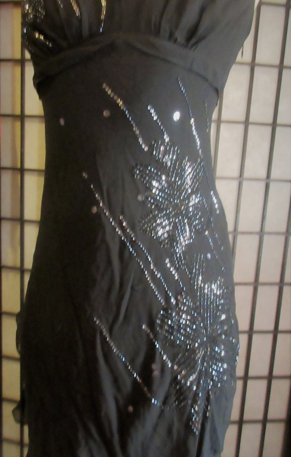 fantastic black silk beaded chiffon dance dress, … - image 5