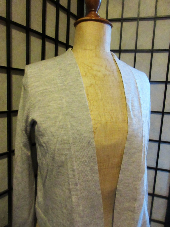 Cardigan Femme Banana Republic Laine Mérinos Gris Perlé - Taille S