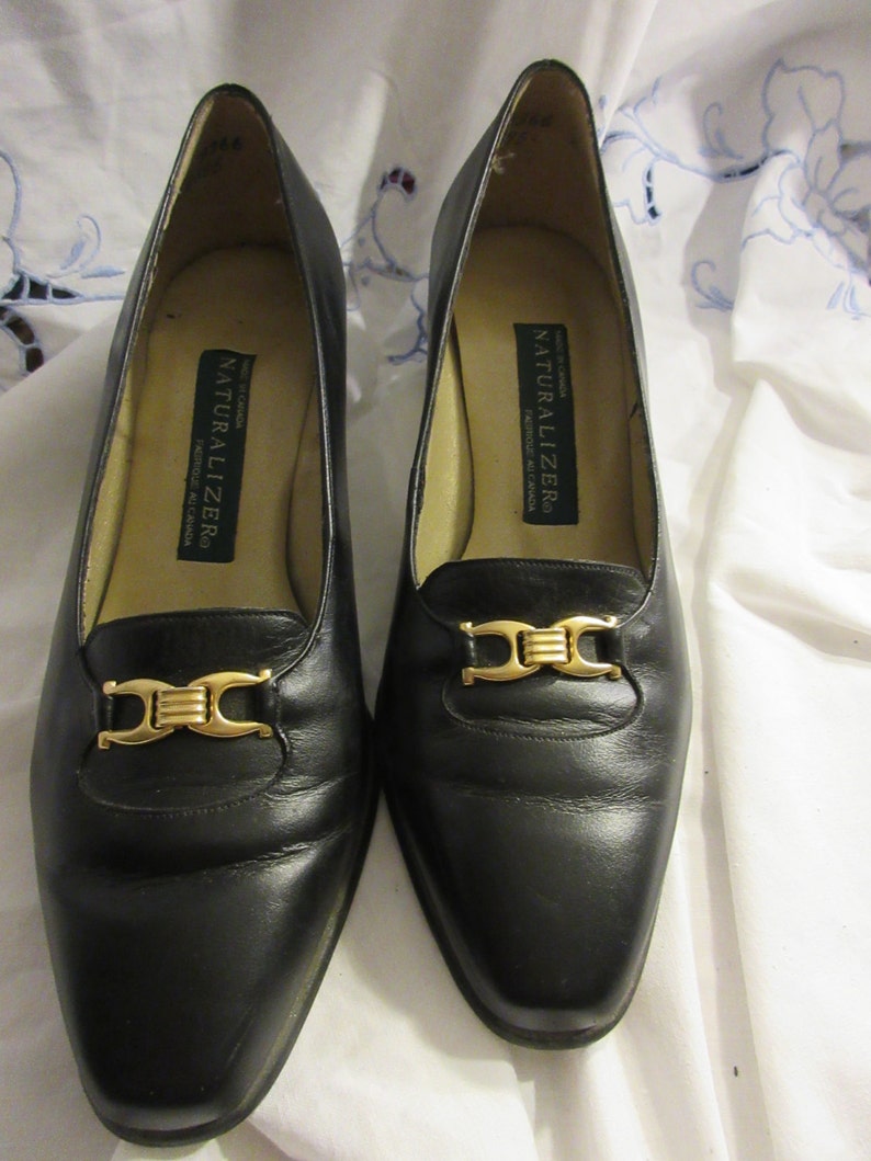 Black Naturalizer Loafers With Gold Buckle Trim 80's - Etsy