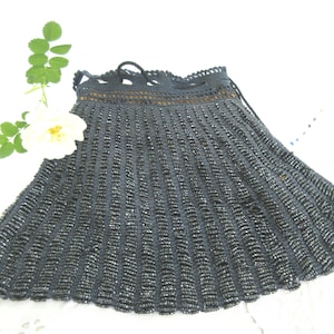 Antique beaded bag, Edwardian, navy, hand knit, hand beaded, drawstring, silk lining, excellent condition, collectible, evening wear, prom,