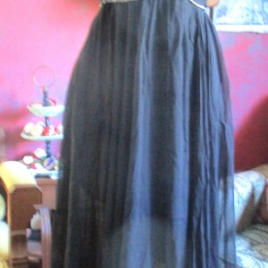 30s/40s silk evening dress, art deco, black silk chiffon, silk crepe lining, grecian style empire,full skirt, dance dress, Ginger Rogers image 3