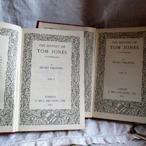 1913 2 volume set, The History of Tom Jones, Henry Fielding classic literature, famous author, delightful read, antique, super condition