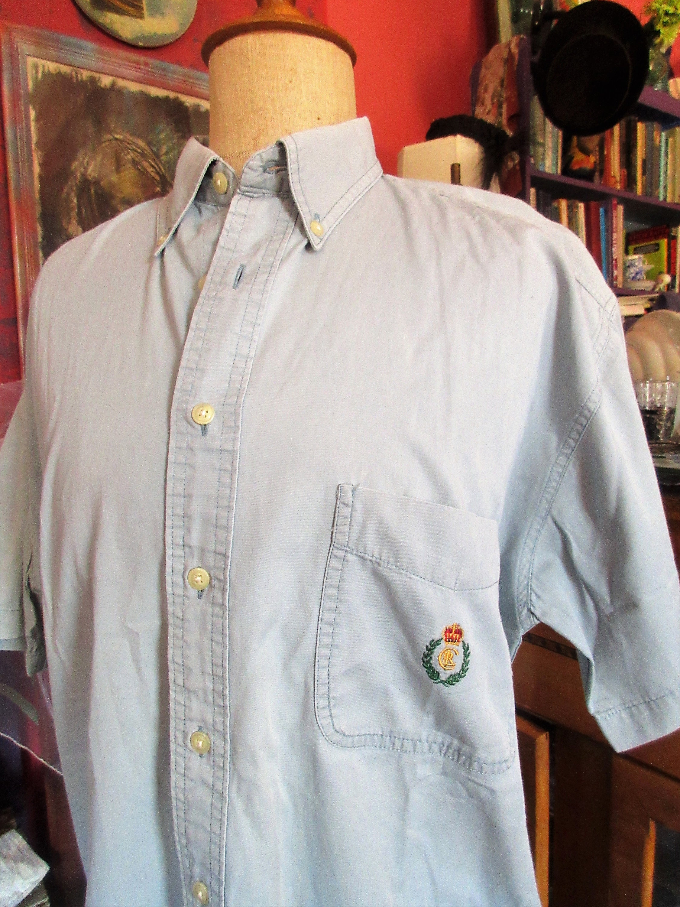 Ralph Lauren Chaps de hombre manga corta azul - España