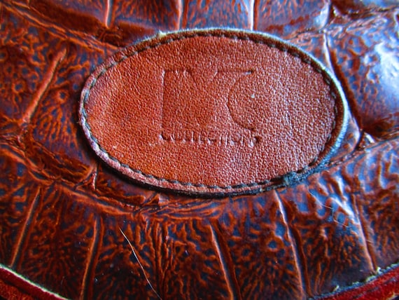 alligator leather cross shoulder carry bag, 1970'… - image 4