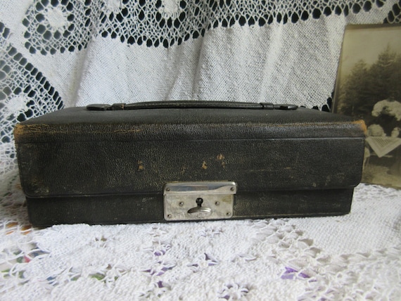 Victorian Travel Case, Jewelry Box, Accordion Style Fold Up, Black