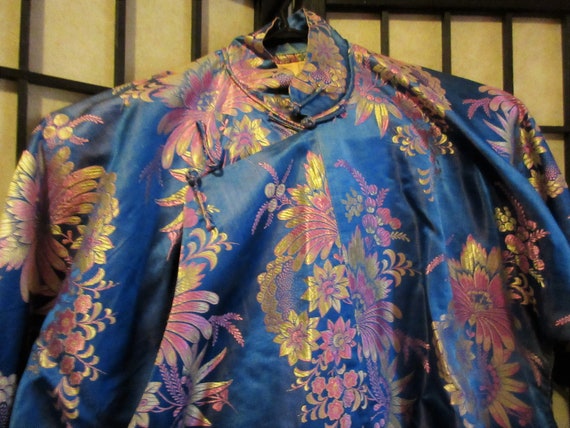 1930's silk brocade chinese style pajamas, loungi… - image 1