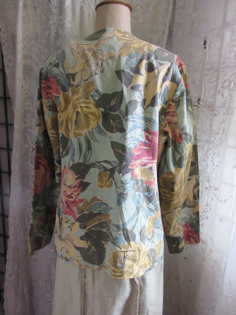 Floral Jacket Faux Barkcloth Fabric Cotton Chintz Zipper - Etsy